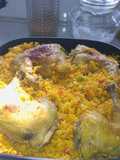 Arroz con pollo y maíz