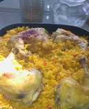 Arroz con pollo y maíz