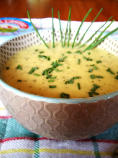 Una foto de Crema con calabacín de la huerta