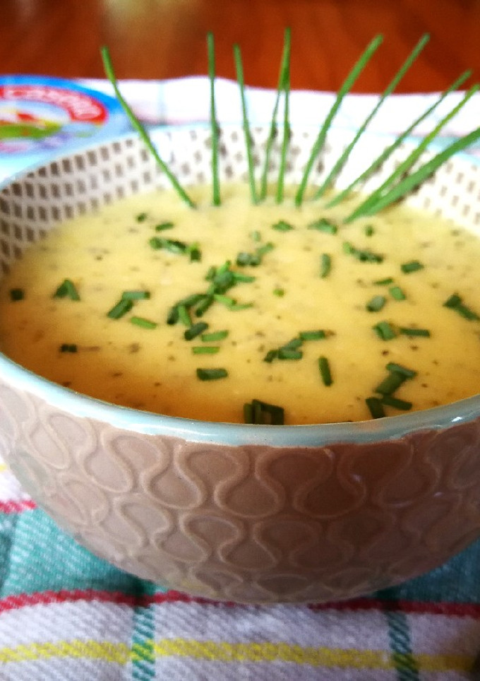 Una foto de Crema con calabacín de la huerta