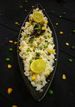 A picture of Peas-Corn Pulao.