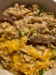 減脂食譜 - 滑蛋牛肉燕麥粥 的食譜成品照片
