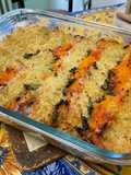 Gratin multicolore de quinoa aux carottes, tomates,coriandre et brie de Meaux
