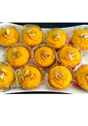 A picture of Suji Mango Cupcakes.