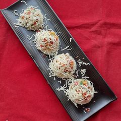 A picture of Dhokla Bruschetta.