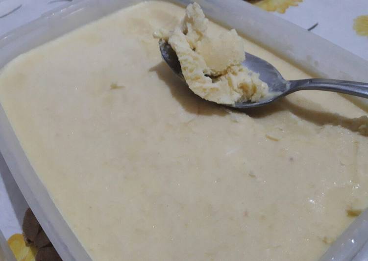 Rahasia Menyiapkan Es krim mangga lembut 3 bahan tanpa dimasak yang Lezat!