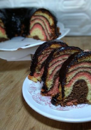 Foto resep Neapolitan Marmer Cake