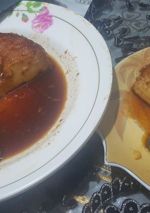 A picture of Egg pudding (burnt suger!?).