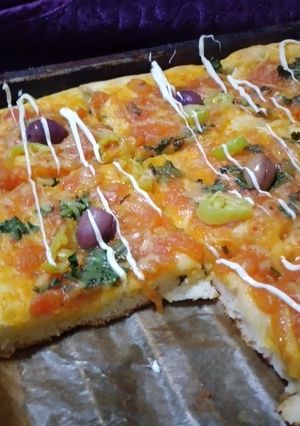 صورة لوصفة بيتزا كاري ساهلة وخفيفة 🍕😋❤
