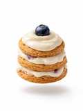 Sugar free cookies with blueberries and vanila cream
