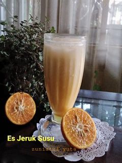 Foto resep Es Jeruk Susu