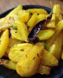 Jeera aloo matar fry without onion garlic