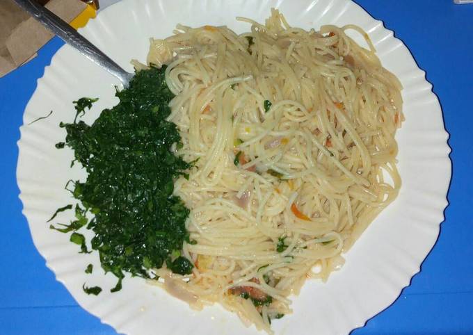 Spaghetti and sukuma wiki Recipe by Joe M Bryo - Cookpad
