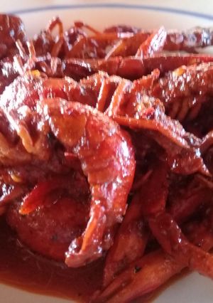 A picture of Camarones a la Diabla 🌶🍤🍤🍤🍤.