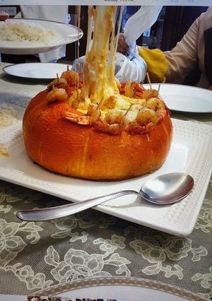 صورة لوصفة قرع برازيلي محشو بالقريدس Camarào no Moranga🍤🍤