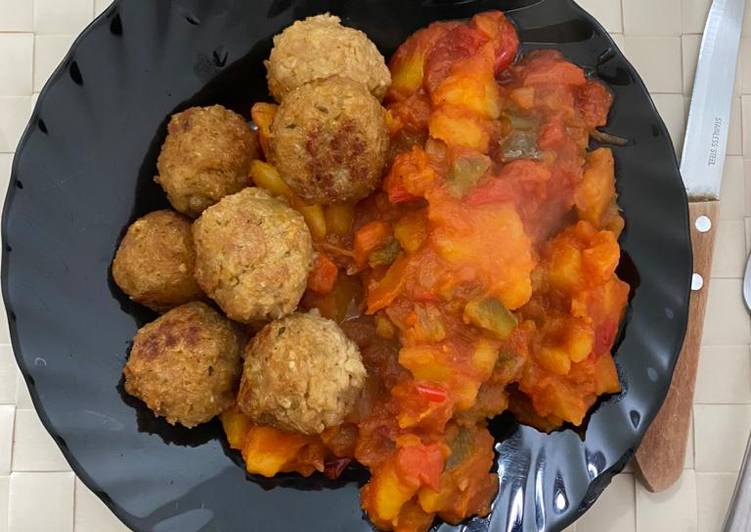 Albóndigas veggies/ vegetales (de soja texturizada y verduras)