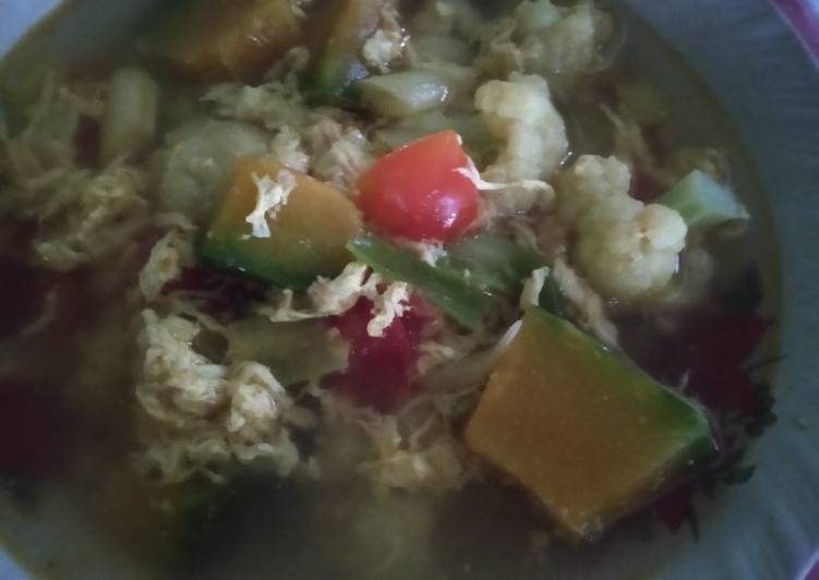 Bumbu Membuat Sup labu kuning kembang telor, Lezat Sekali