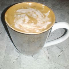 A picture of Dalgona Hot Coffee.