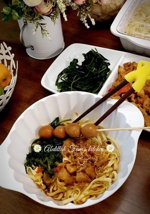 Foto resep Mie ayam kangkung sehat bergizi ala Abdillah fam