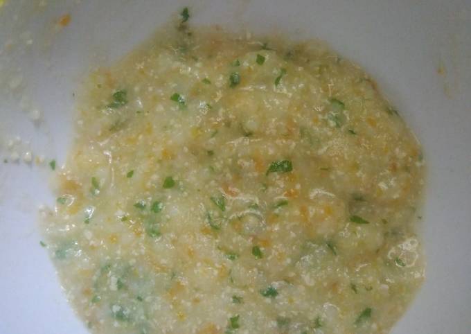 MPASI 6 bln : bubur salmon bayam wortel
