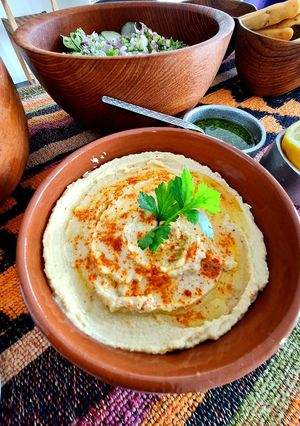 Una foto de Hummus de garbanzos súper fácil