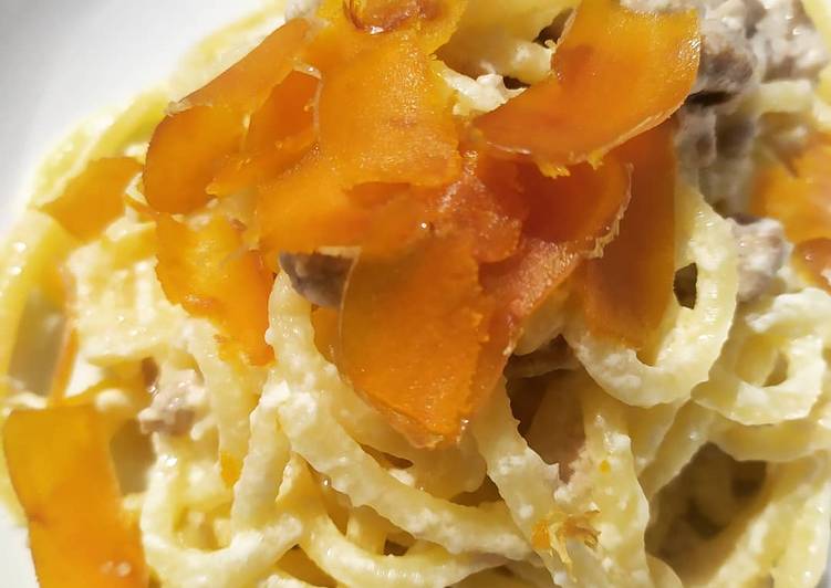 Simple Way to Prepare Premiato Carbonara di tonno e bottarga