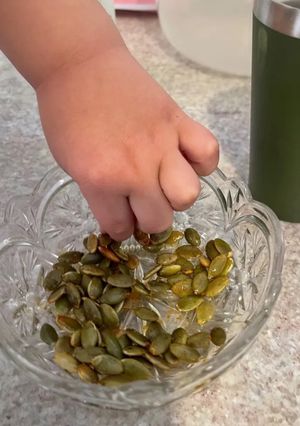 Una foto de Snack de Semillas de Zapallo en airfryer