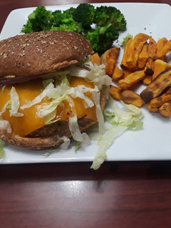 A picture of Salmon Burgers.