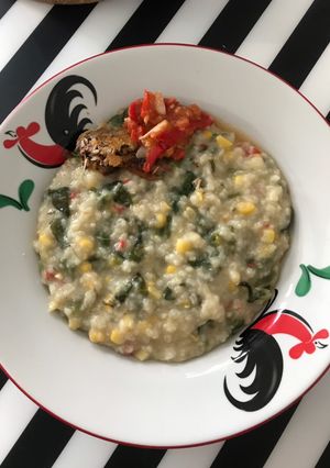 Foto resep Bubur Manado dan Ikan Asin dan Sambal Tomat