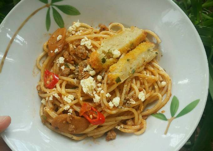 Spaghetti Goreng Daging Sapi ala Thia foto resep utama
