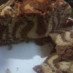 A picture of Zebra cake #endofyearchallenge.