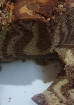 A picture of Zebra cake #endofyearchallenge.
