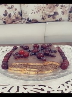 عکسی از دستور کیک یخچالی موزی