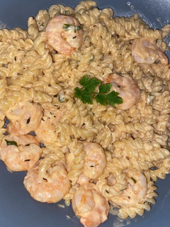 Une photo de Pâtes aux crevettes sauce cajun
