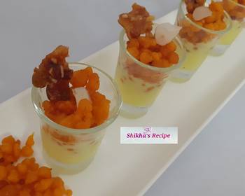 Easy Cooking Recipe Custard boondi caramel crunchy shots Most Delicious