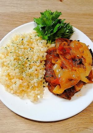 Lecsós tarja, sütőben sütve recept fotója