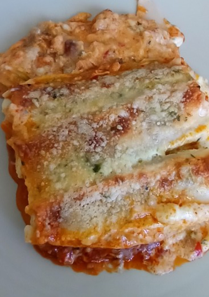 Una foto de Canelones de carne de cocido