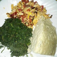 Eggs and kales A picture of Eggs and kales.