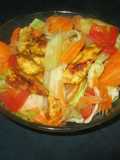 Ensalada fajitas de pollo con moztaza