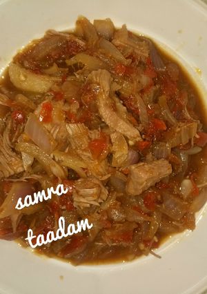 A picture of Onion meat pepper soup.