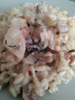 Una foto de Risotto de setas y jamón
