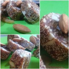 A picture of Khajoor {dates} dry fruit roll without sugar.