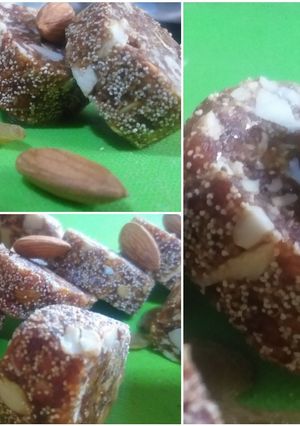 A picture of Khajoor {dates} dry fruit roll without sugar.