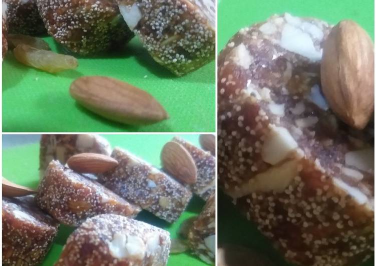 Simple Way to Prepare Super Quick Homemade Khajoor dates dry fruit roll without sugar
