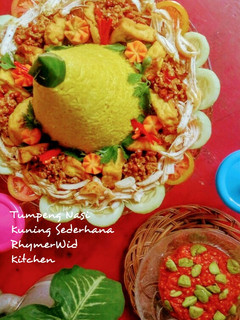 Foto resep Tumpeng Nasi Kuning Sederhana dan Sambel Pete