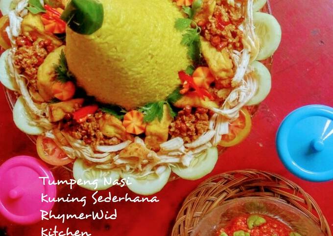 Tumpeng Nasi Kuning Sederhana dan Sambel Pete