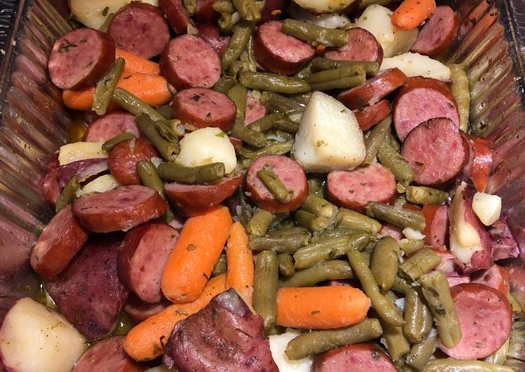 Get Breakfast of Kielbasa with Veggies