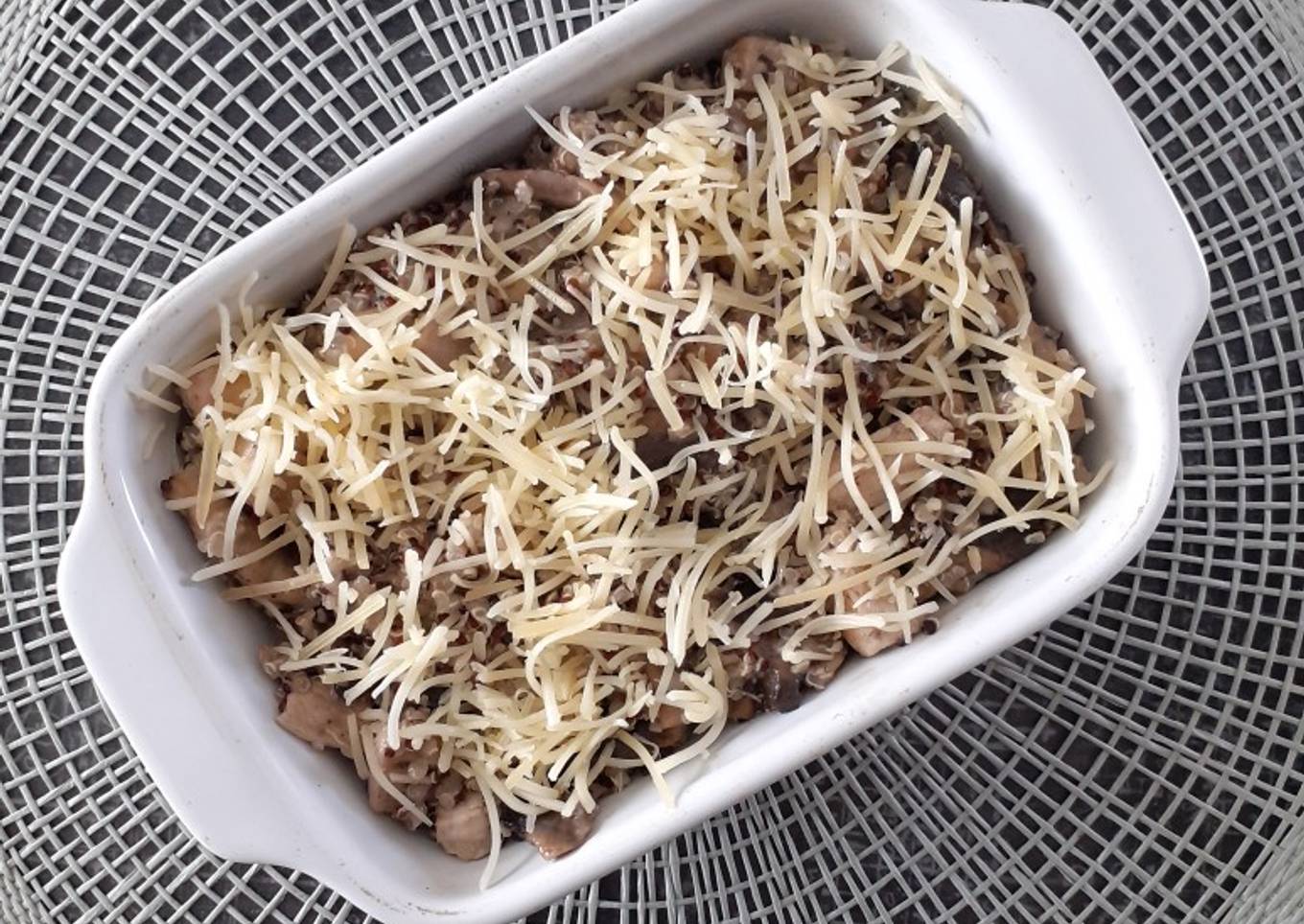 Gratin de Quinoa au Poulet et Champignons / Healthy