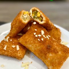 A picture of Chicken & vegetable Bread Roll#Ramadan.
