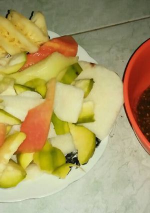 Foto resep 24. Rujak Buah Bumbu Kacang Enak Homemade